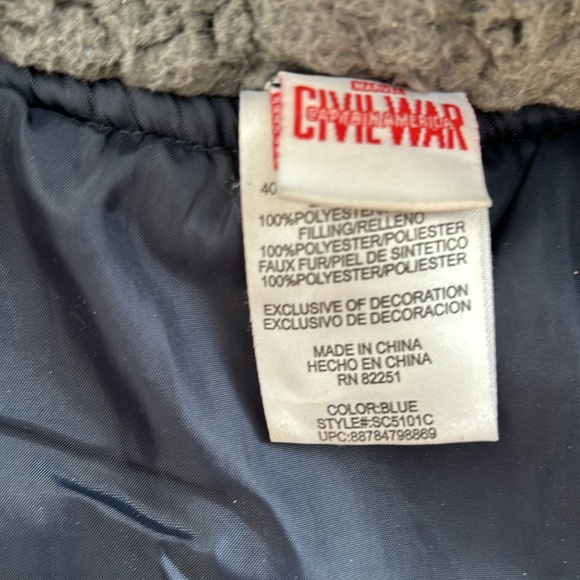 Marvel Boys 3T Winter Jacket. Captain America. Super Soldier. Quilted. Great - Picture 4 of 9